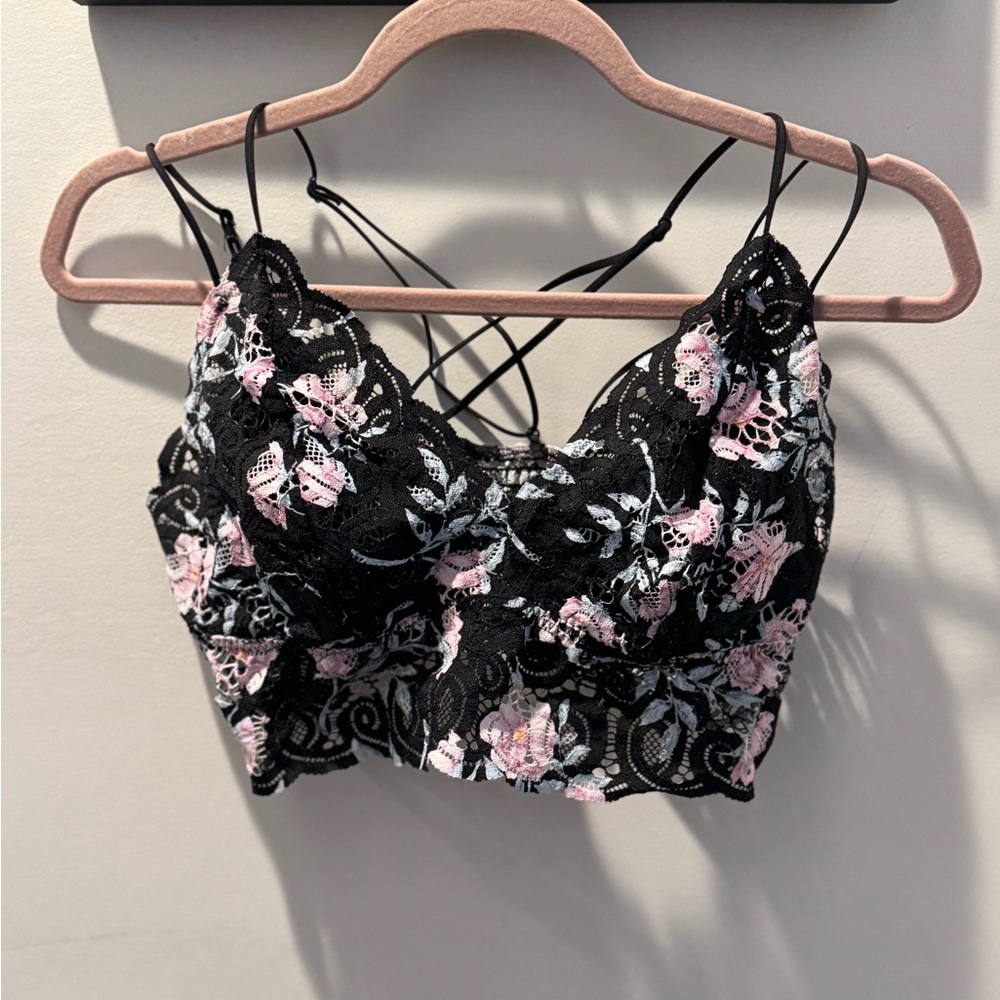 PINK Floral Lace Bralette